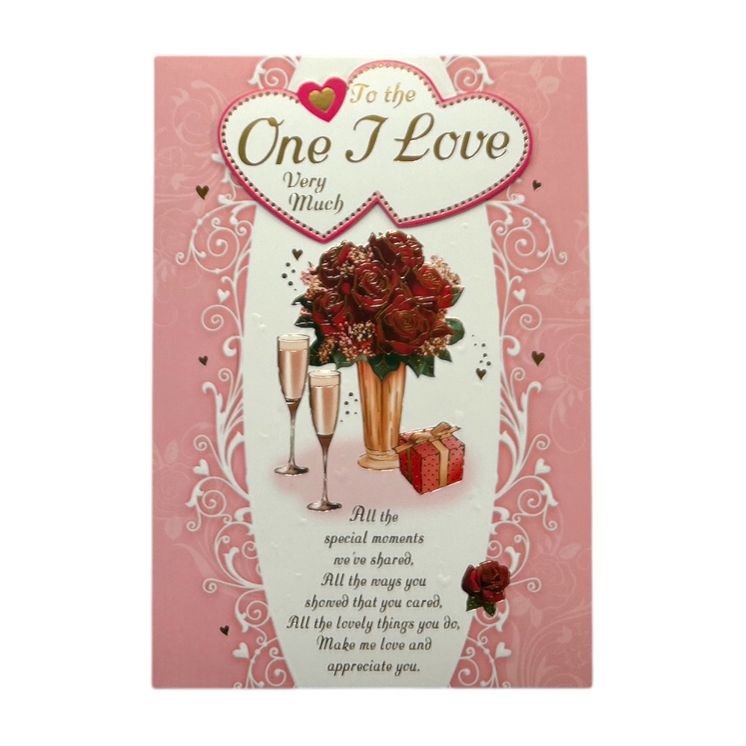 To The One I Love Rose Flower Pot Design Open Greeting Card