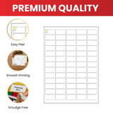 Pack of 1200 White 99x45mm Self Adhesive Labels (12 Labels per A4 Sheet)