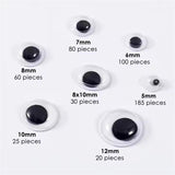 Pack of 500 Pieces Assorted Size Self-Adhesive Googly Wiggle Eyes