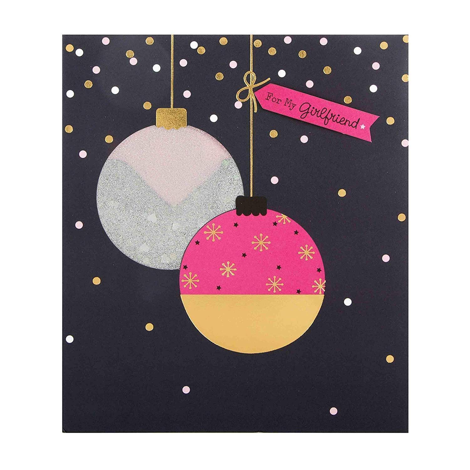 Hallmark 25499249 Medium Girlfriend Christmas Card 'Glitter Shaker' 
