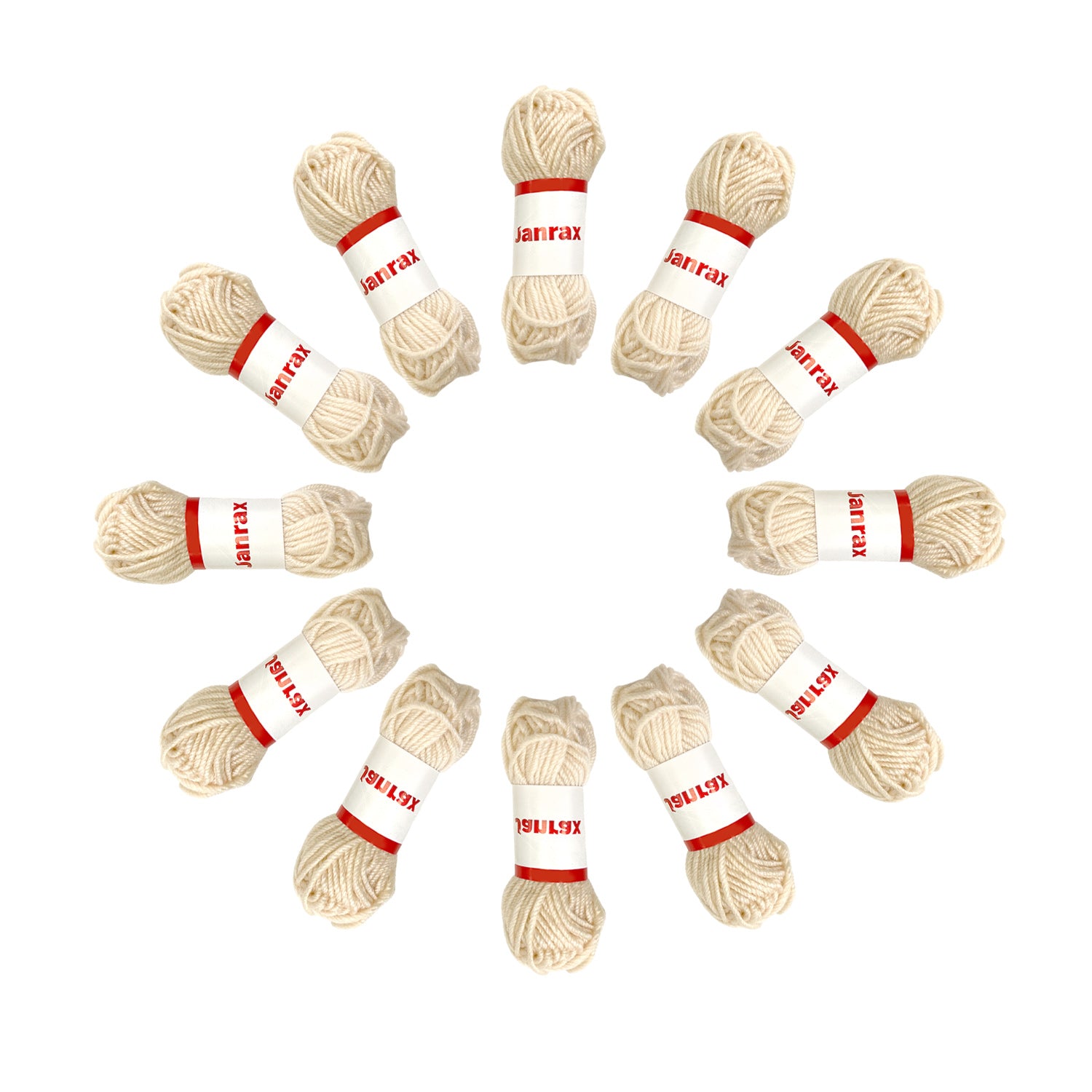 Pack of 5 Beige Acrylic Yarn Rolls – 10g each, 4 Strand 8 Ply Knitting Wool