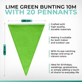 Lime Green Bunting 10m with 20 Pennants