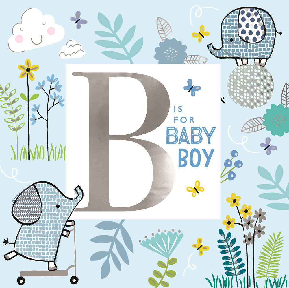 B Is For Baby Boy New Arrival New Baby Congratulations Card