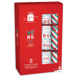Pack of 8 12" Ho Ho Ho Family Christmas Dinner Crackers