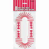 Pack of 8 Red & White Striped Paper Hot Dog Tray