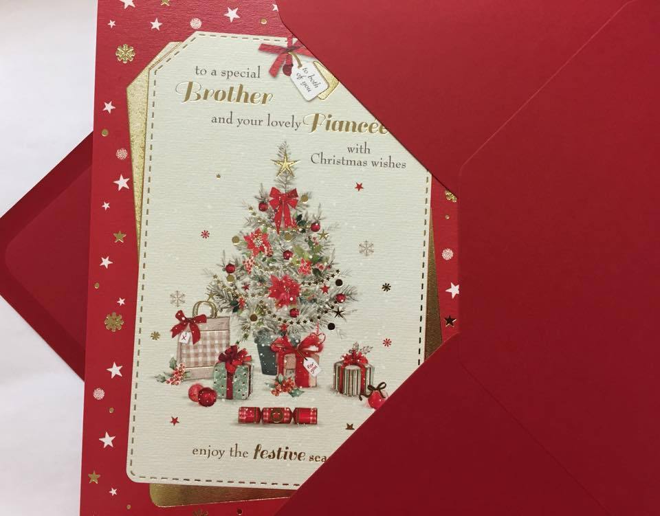 TRADITIONAL BROTHER & FIANC'EE CHRISTMAS BOTH OF YOU NICE VERSE GREETING CARD