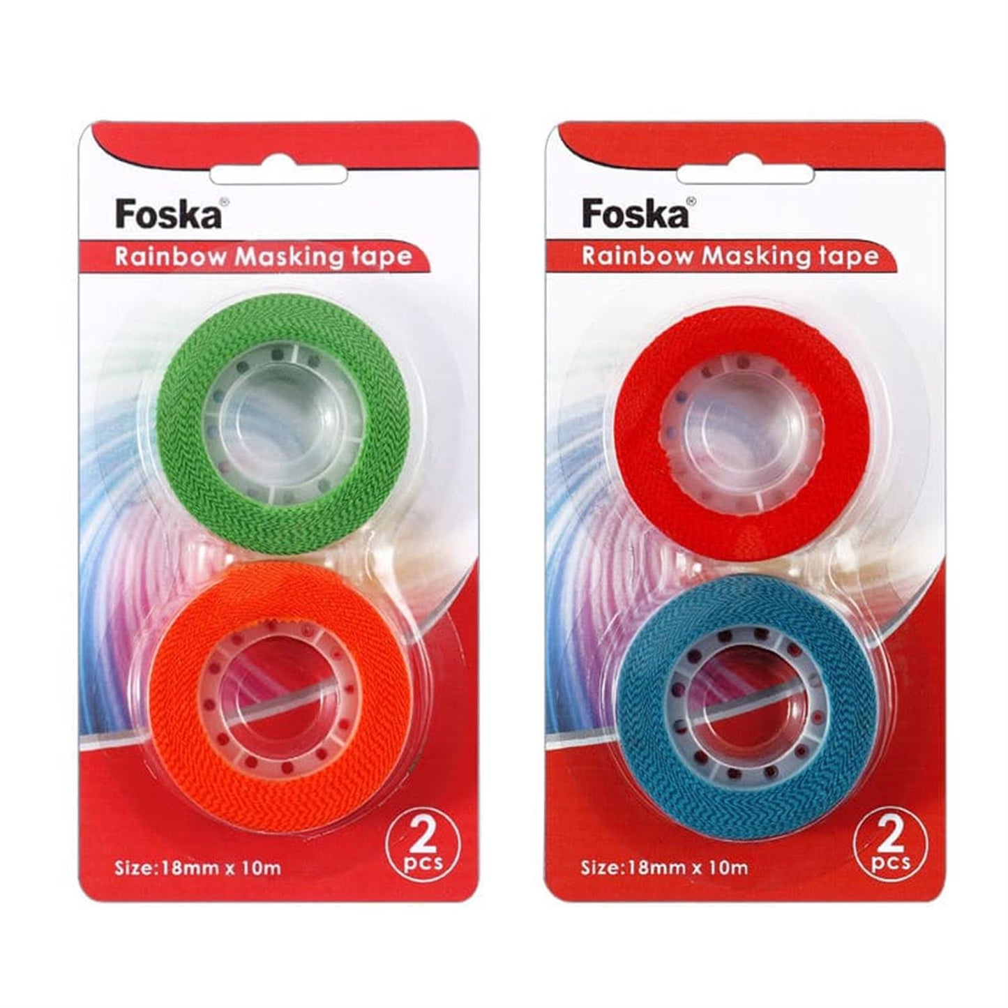 Pack of 2 Rainbow Masking Tapes 10m