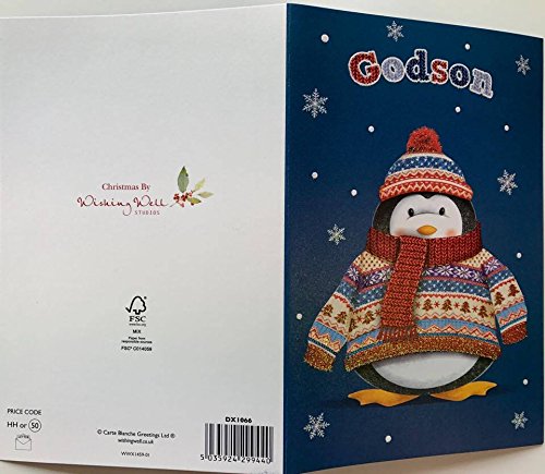 GODSON, Fun & Laughter and Nice Surprise Cute Christmas Greeting Card 