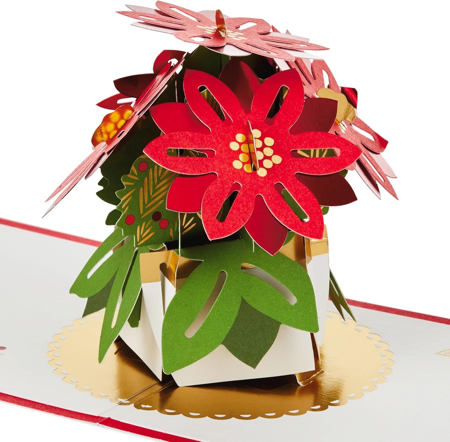 Poinsettia Flowers 3D and Pop Up Christmas Card {DC}