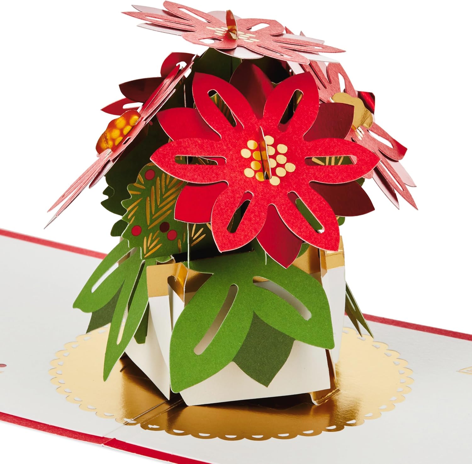 Poinsettia Flowers 3D and Pop Up Christmas Card {DC}