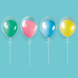 Assorted Neon Colors Latex and Clear Layered Balloon Bouquet Kit