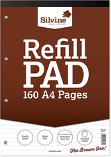 A4 8mm Feint Ruled 160 Pages Brown Refill Pad (210 x 297mm)