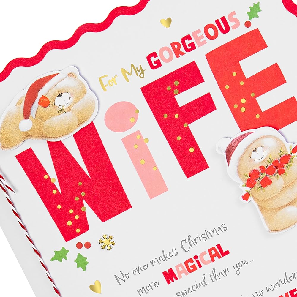 Forever Friends Festive Romance Design Luxury Boxed Wife Christmas Card
