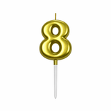 8 Number Gold-Plated Candle For Birthday Party