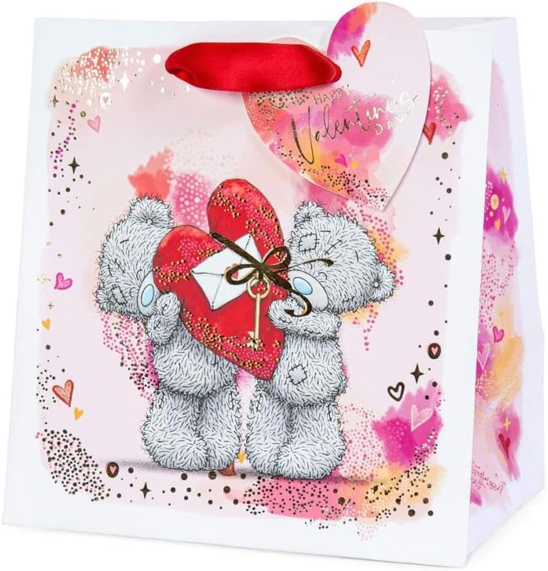 Bears Holding Heart Valentine's Day Small Gift Bag {DC}