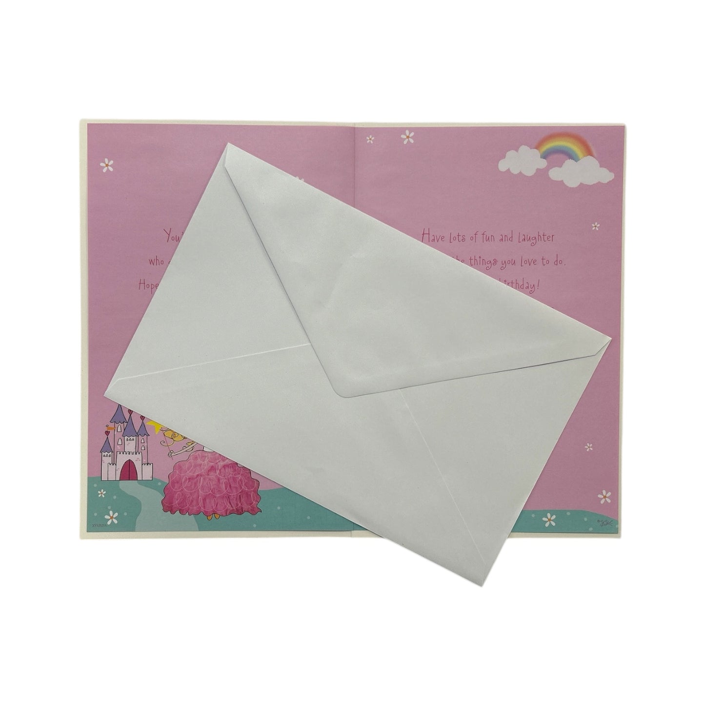 Daughter Age 4 Princess With Magic Wand Juvenile Birthday Card With Badge 4th
