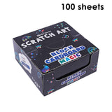 Pack of 100 Sheets Creative Scratch Painting Art Paper For Kids 9 x 9cm