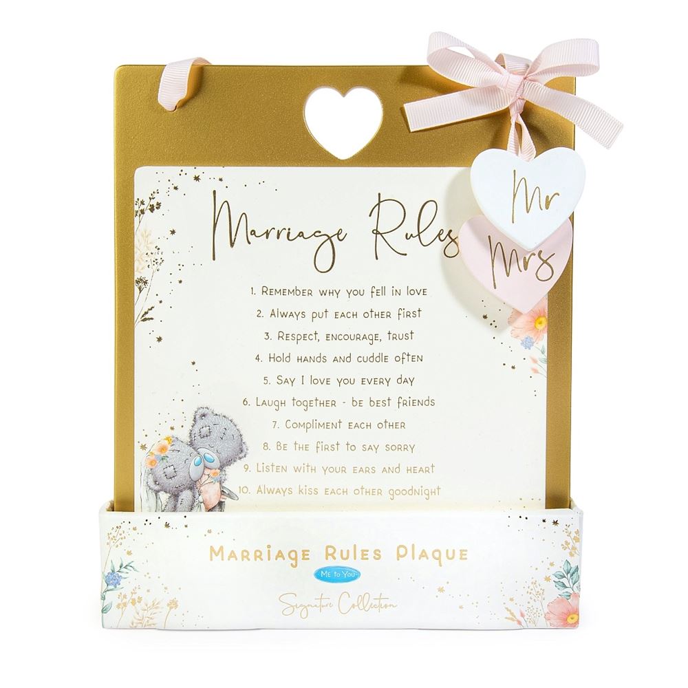 Me to You Tatty Teddy Marriage Rules Plaque