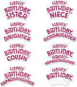 Paper Wonder Pick a Title Customizable Pop Up Birthday Card for Her Sister Niece Goddaughter Great Granddaughter