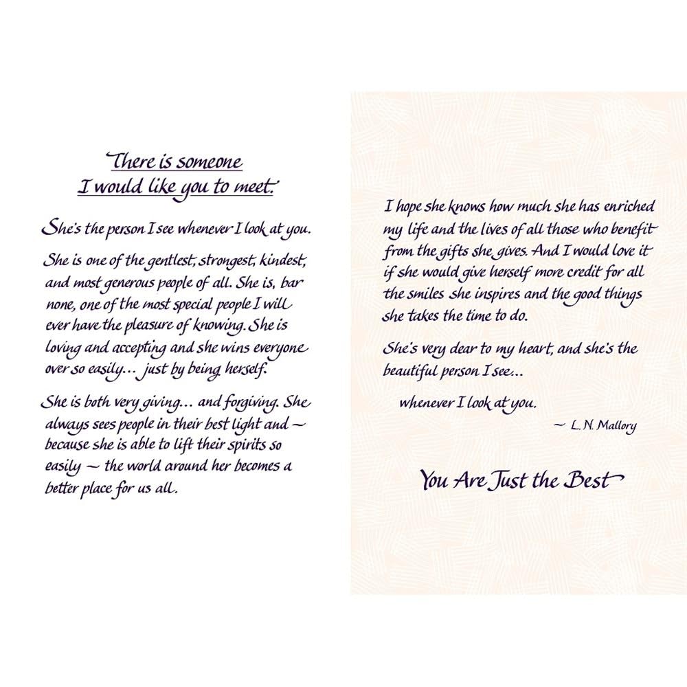 For Someone Deserves How Wonderful She Is.. Sentimental Verses Keepsake Greeting Card
