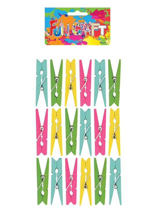 Mini Colourful Wooden Pegs Craft Kit (4.8cm) {DC}