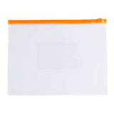 Pack of 12 A5 Clear Zippy Bags with Orange Zip