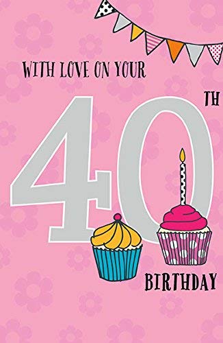 Cupcakes Age 40 Celebrations Happy Birthday Card 