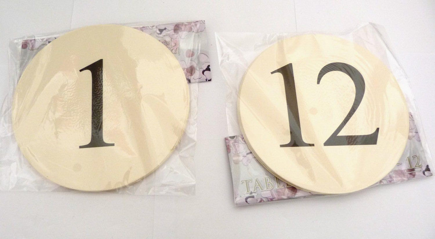 Wedding Table Number Cards Ivory Numbered 1- 12 {DC}