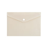 Pack of 12 A5 Ivory Soft Touch Plastic Document Wallets with Button Closure