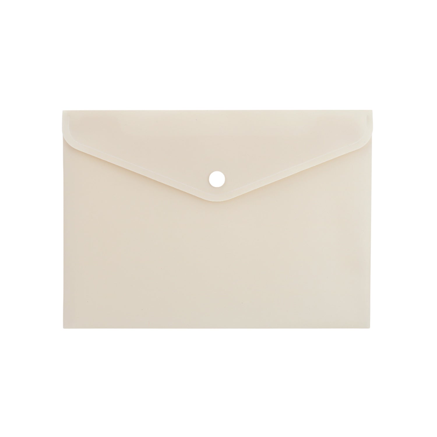 Pack of 12 A5 Ivory Soft Touch Plastic Document Wallets with Button Closure