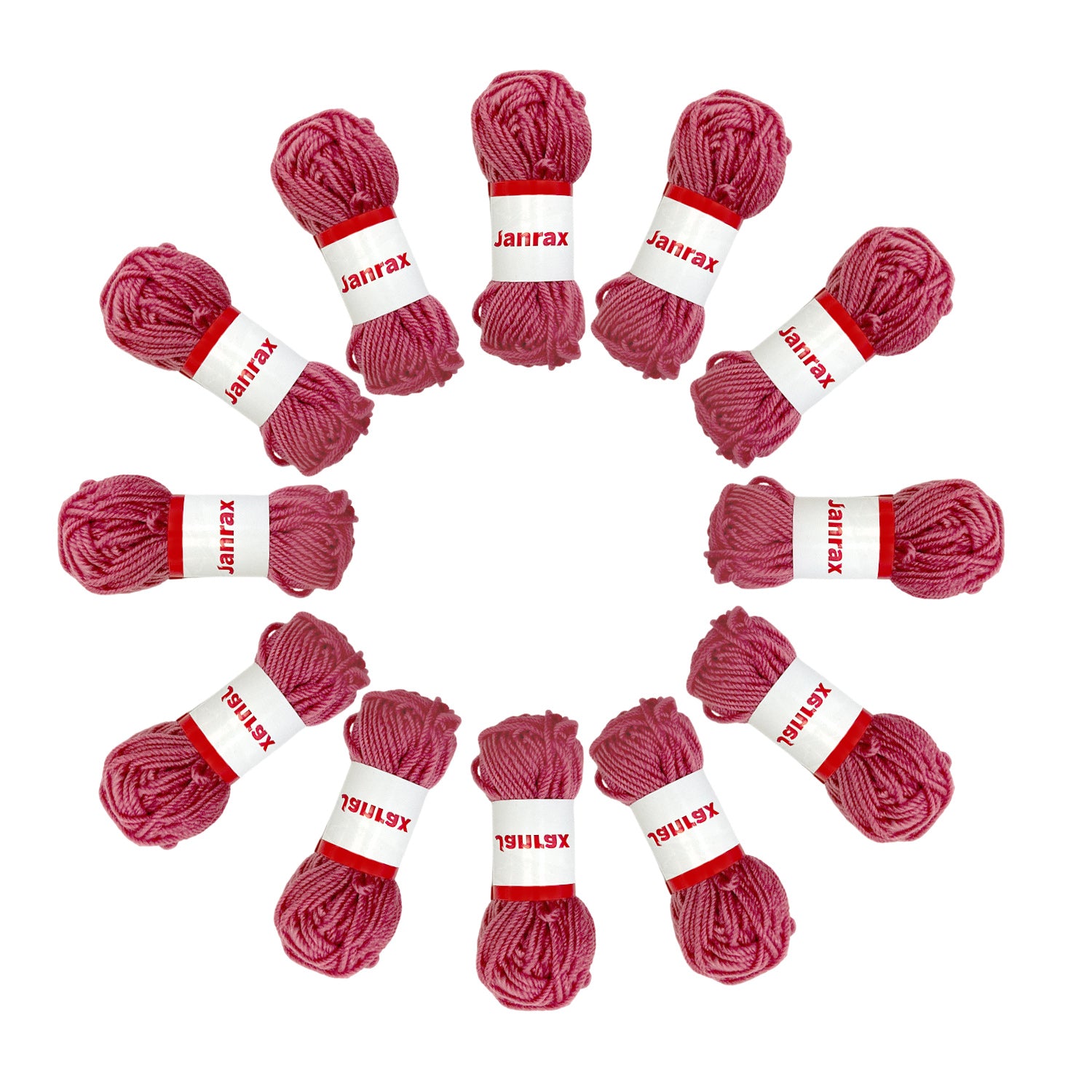 Pack of 5 Dusky Pink Acrylic Yarn Rolls – 10g each, 4 Strand 8 Ply Knitting Wool
