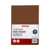 Pack of 10 A4 Brown Coloured EVA Foam Sheets