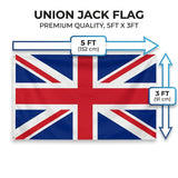 Union Jack Flag Polyester 3 ft. x 5 ft. - England United Kingdom British National Flag Outdoor Events Celebrations Patriotic Displays