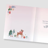 Reindeer With Wreath Lovely Nanny Christmas Card