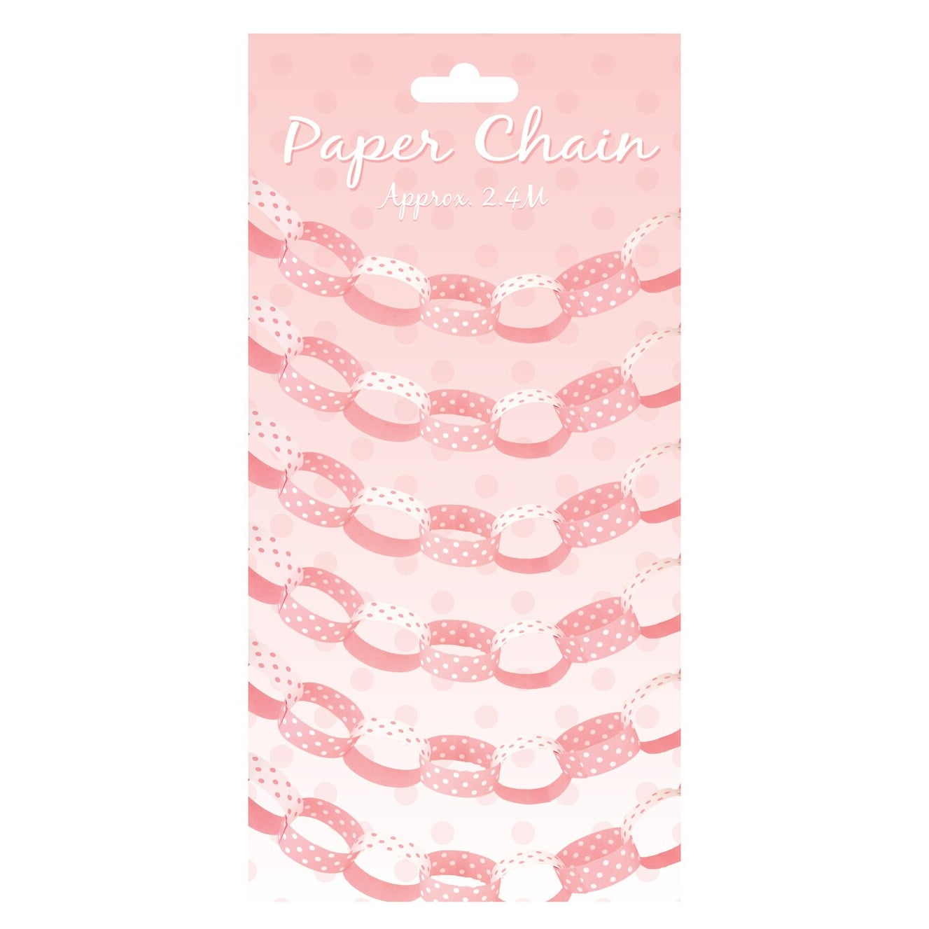 Chain Paper Polka Dot Pink 2.4m {DC}