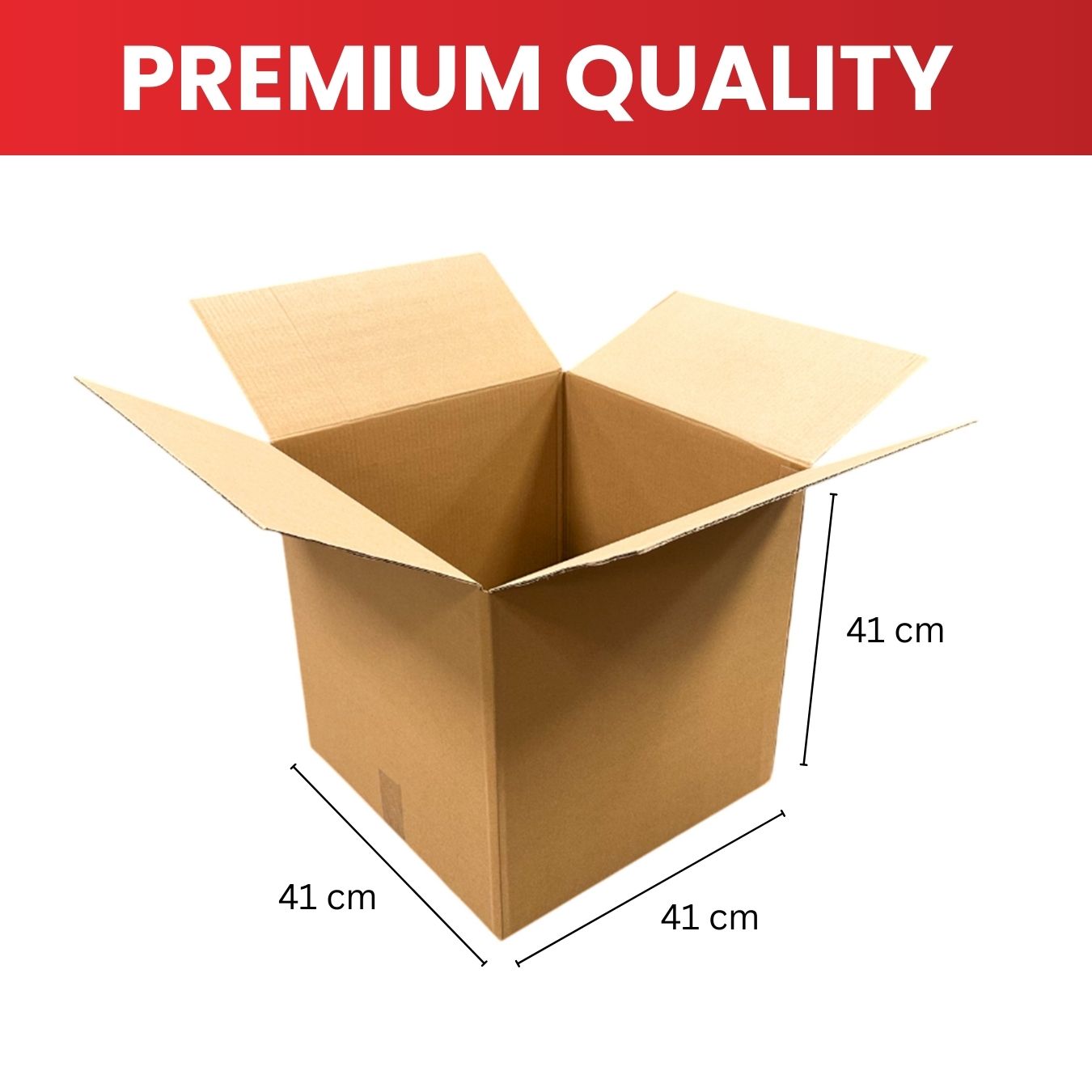 Cardboard Packing Box 41x41x41cm — 3mm Corrugated Flute {DNL}