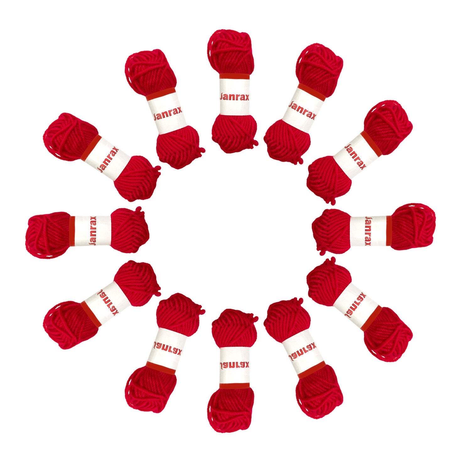 Red Acrylic Yarn Roll – 10g, 4 Strand 8 Ply Knitting Wool