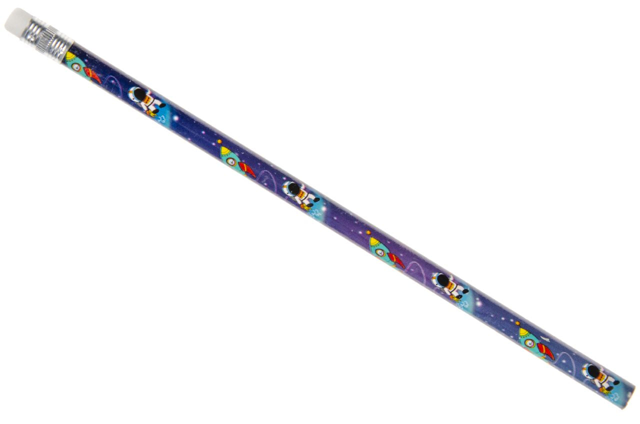 Pack of 12 Space Design Pencils with Eraser