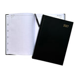 Janrax 2027 A5 Day Per Page Black Desk Diary