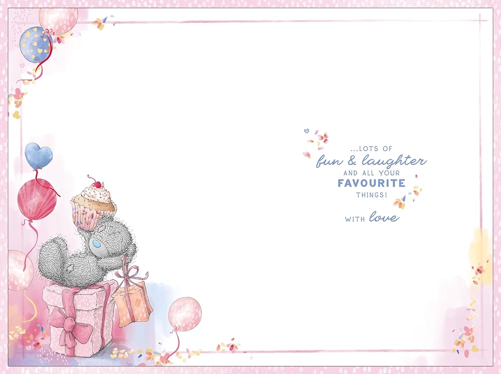 Bear With Cup Cake Lovely Daughter Birthday Card