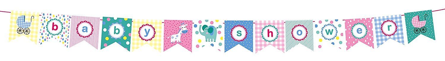 Second Nature adjustable flags Banner Multi Colour Bunting for a Baby Shower 