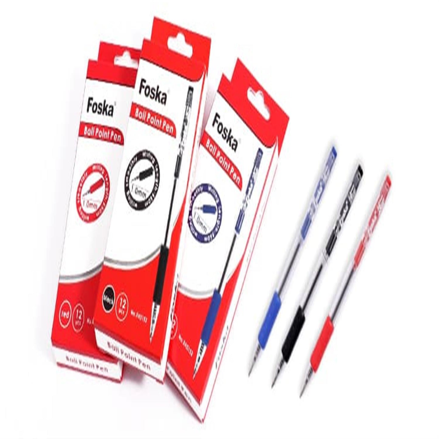 Pack of 12 Retractable Design Rolling Black Ball Pens