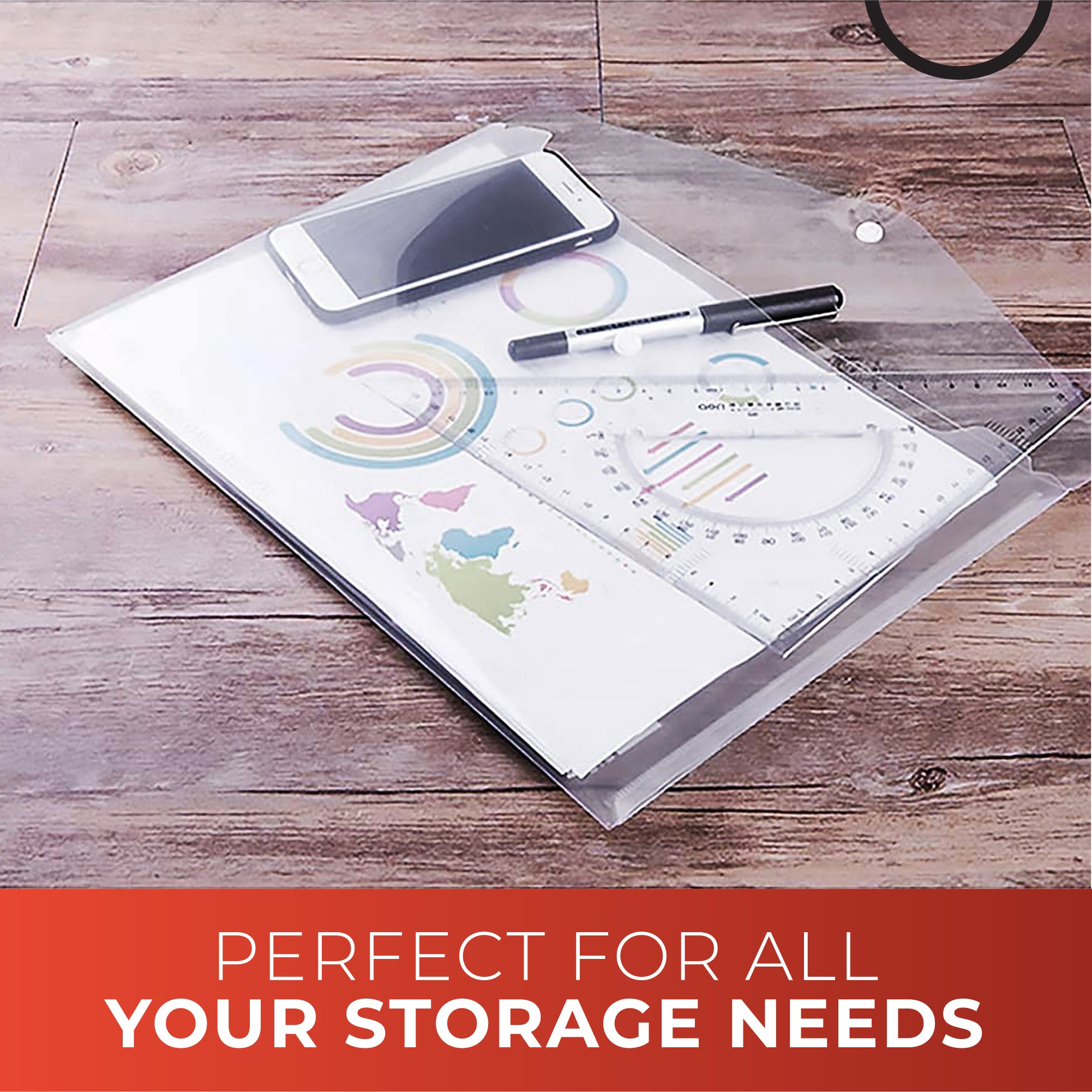 Pack of 12 Janrax A5 Blue Document Wallets