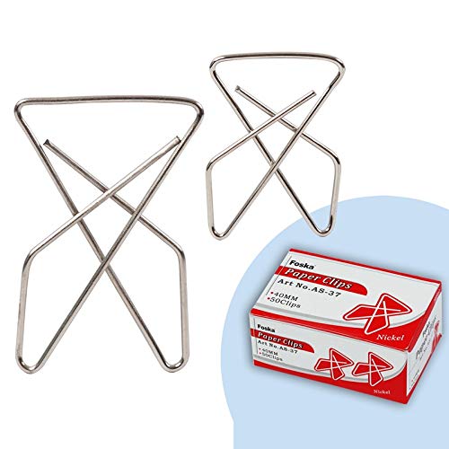 Pack of 12 Nickel Ideal Butterfly Shape 65mm Paper Clips