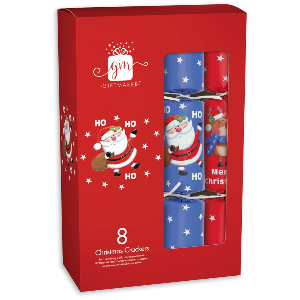 Pack of 8 12" Ho Ho Novelty Family Christmas Dinner Crackers
