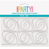 Pack of 24 Clear Plastic Table Cover Clips