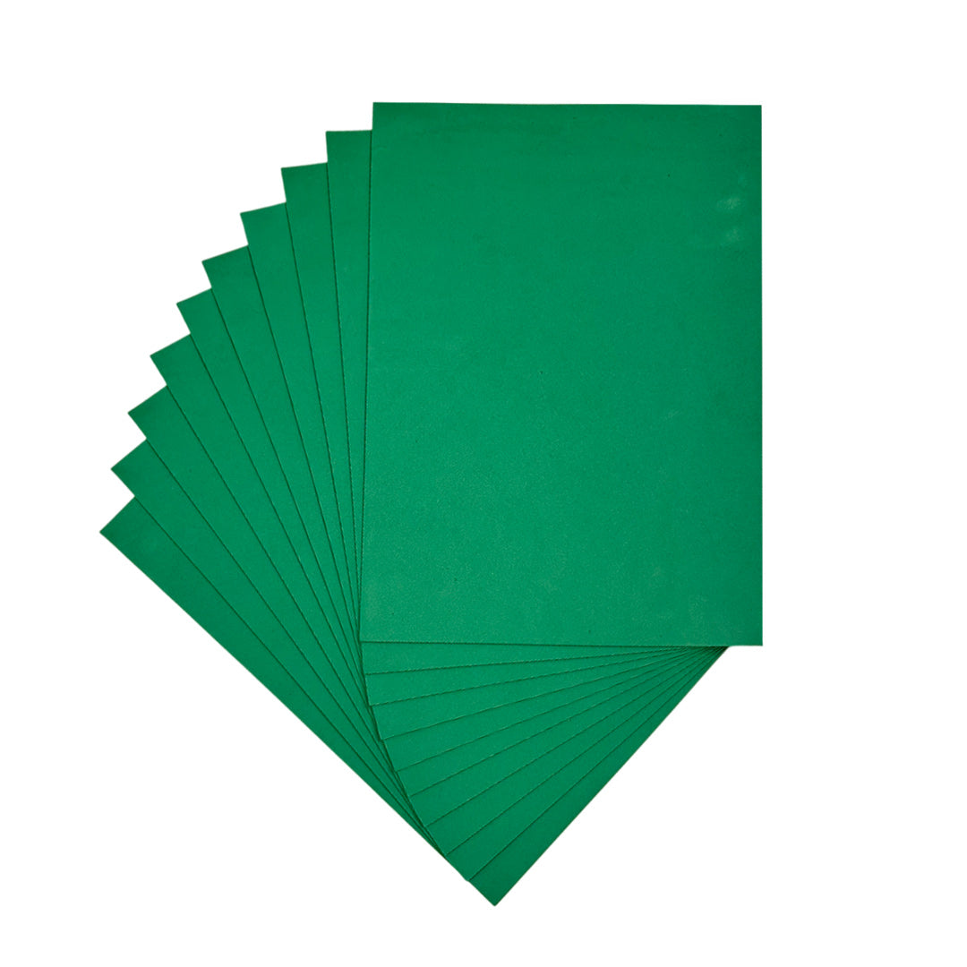 Pack of 10 A4 Dark Green Coloured EVA Foam Sheets