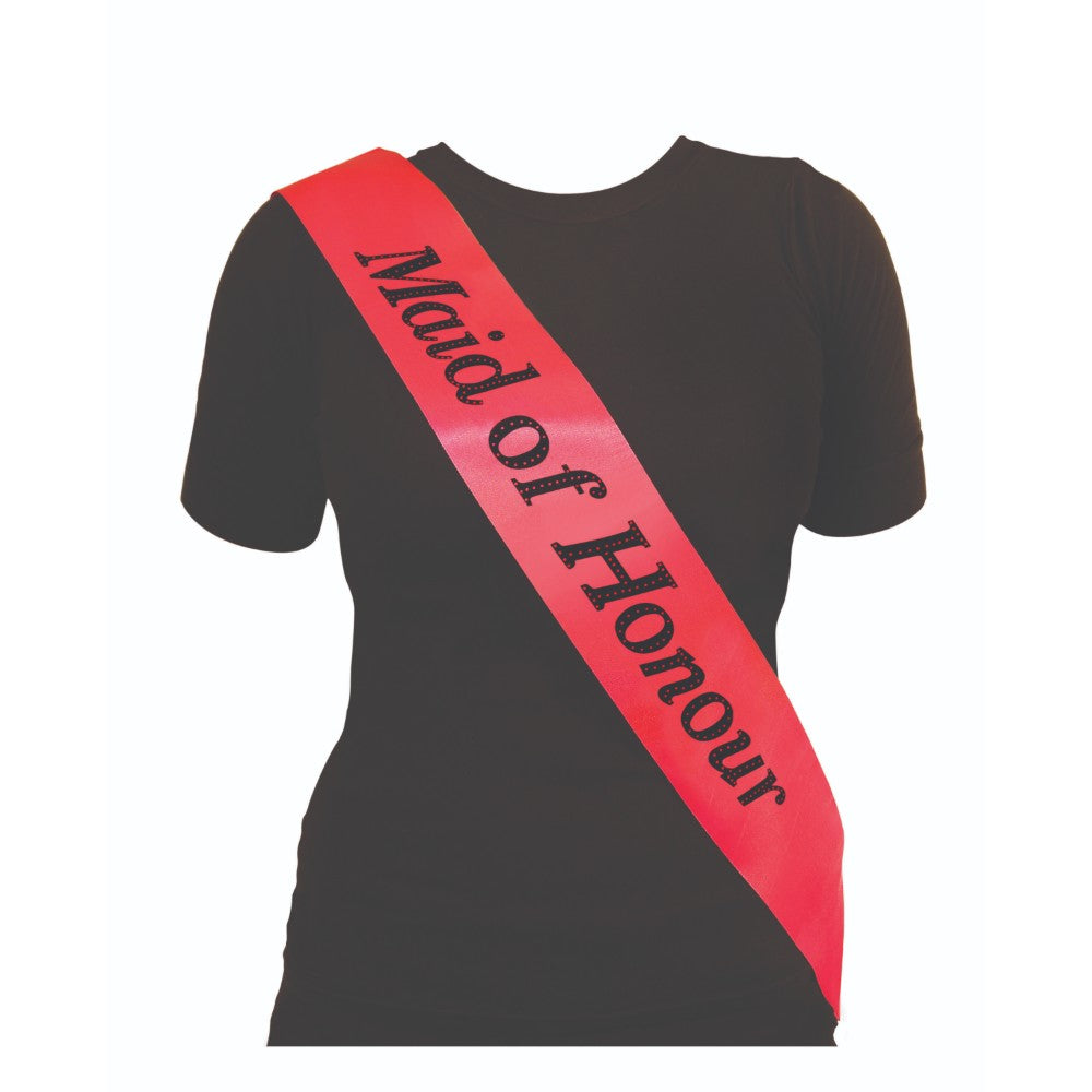 Hot Pink Maid of Honour Hen Party Sash {DC}