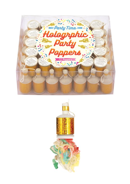 Box of 72 Gold Holographic Party Poppers (DNE)