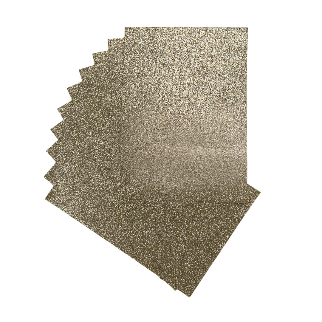 Pack of 10 A4 Light Gold Glitter EVA Foam Sheets